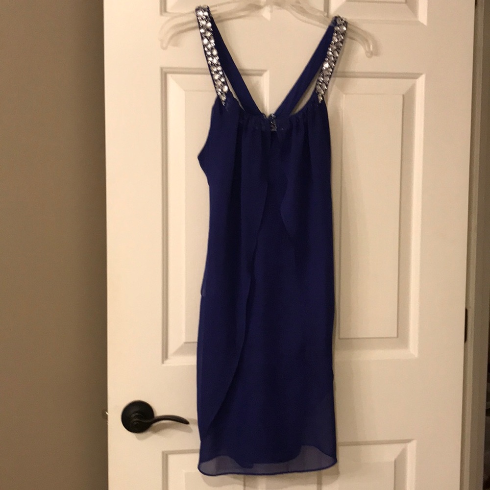 Royal bluish purple cocktail dress